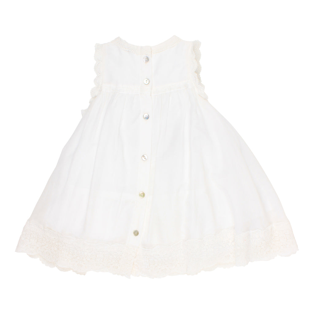 Bebe Lace Trim Cotton Silk Dress in Ivory – Sweet Thing Baby ...