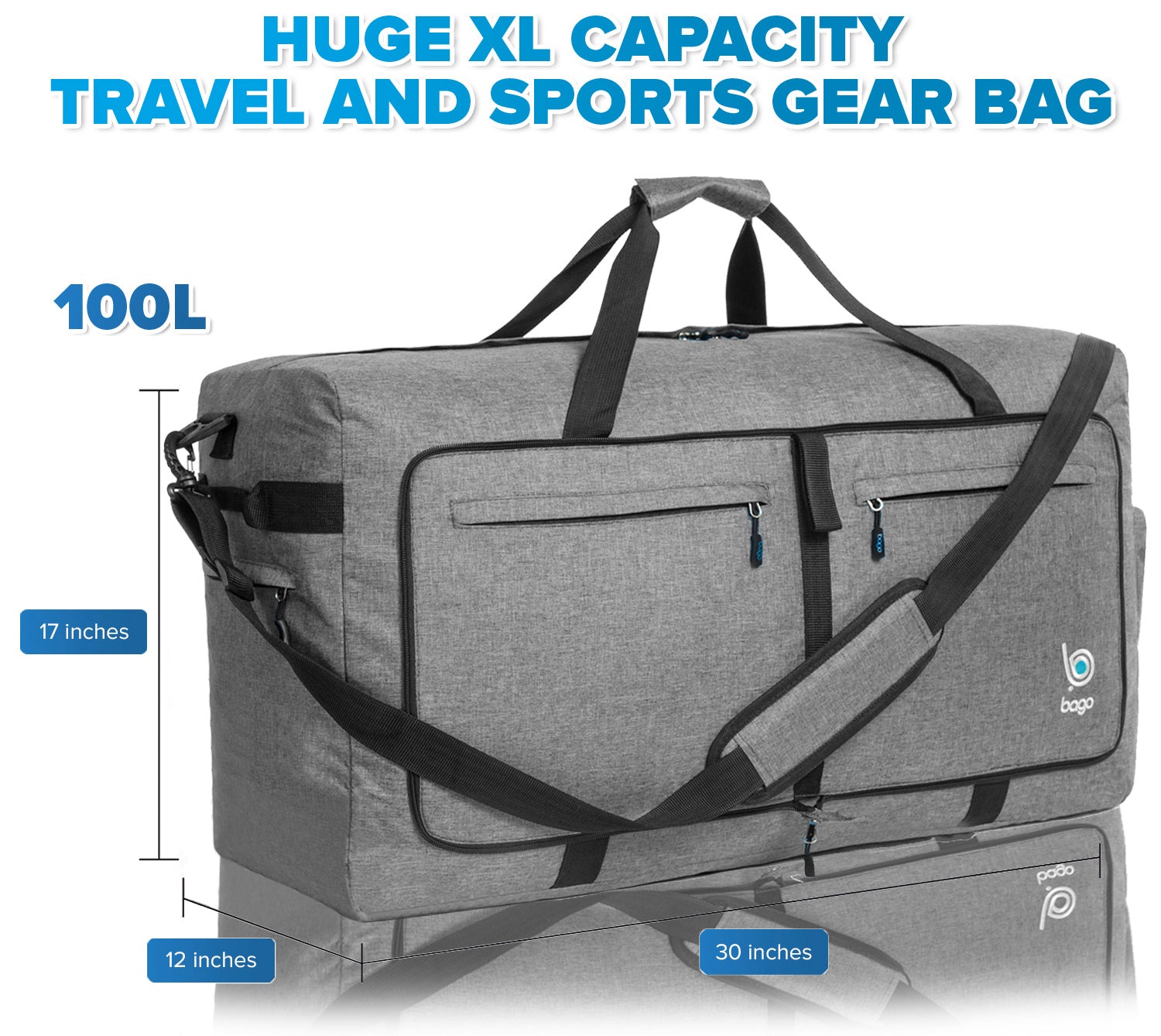 Bago 100L Travel Duffel Bags for Men & Women - 29