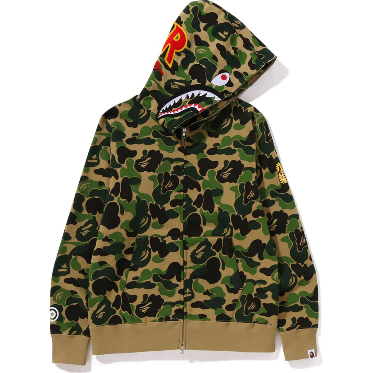 BAPE ABC Camo Shark PONR Full Zip Hoodie Green