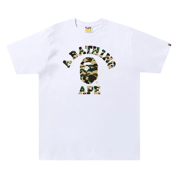 BAPE 1st Camo College Tee 'White/Yellow