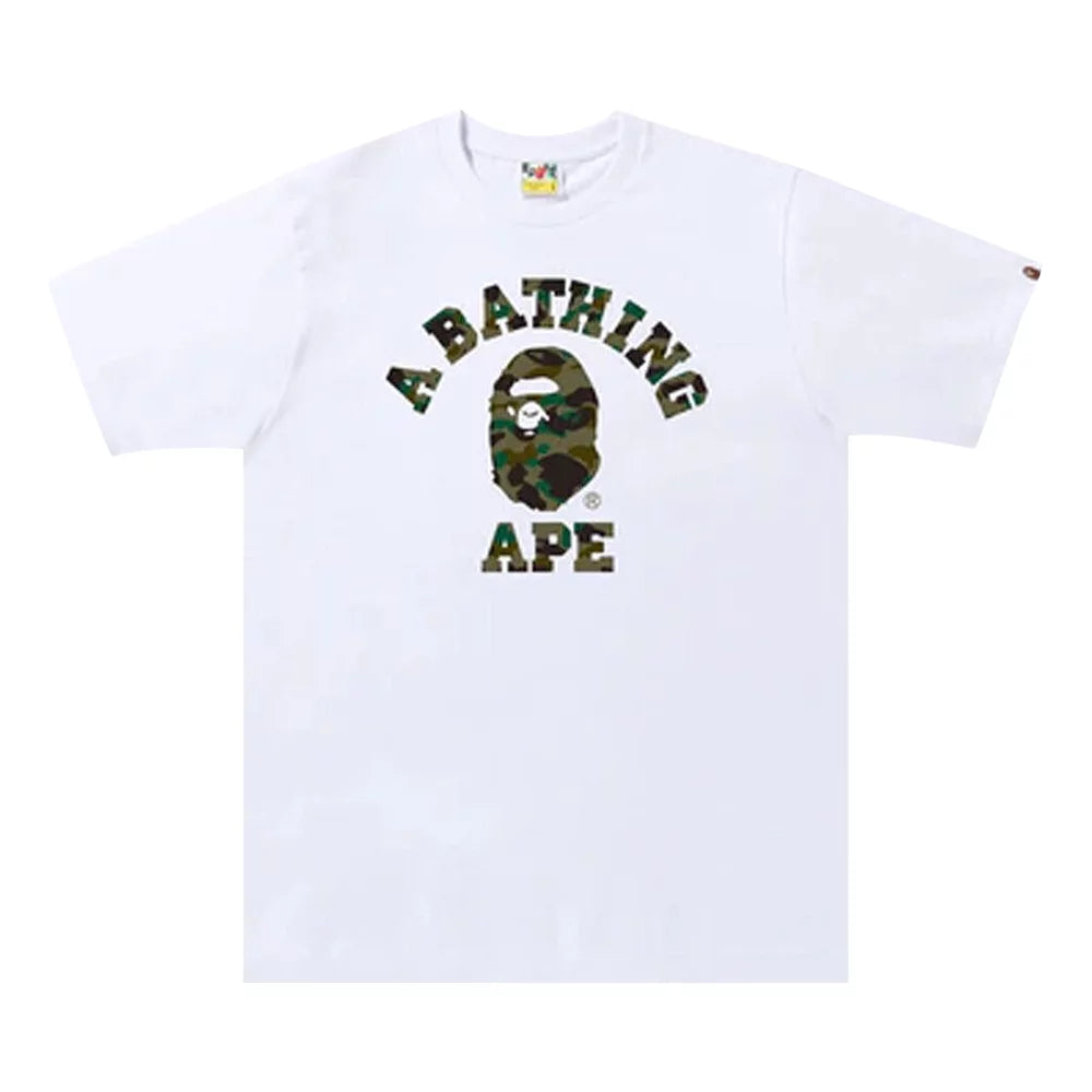 BAPE 1st Camo College Tee 'White/Green