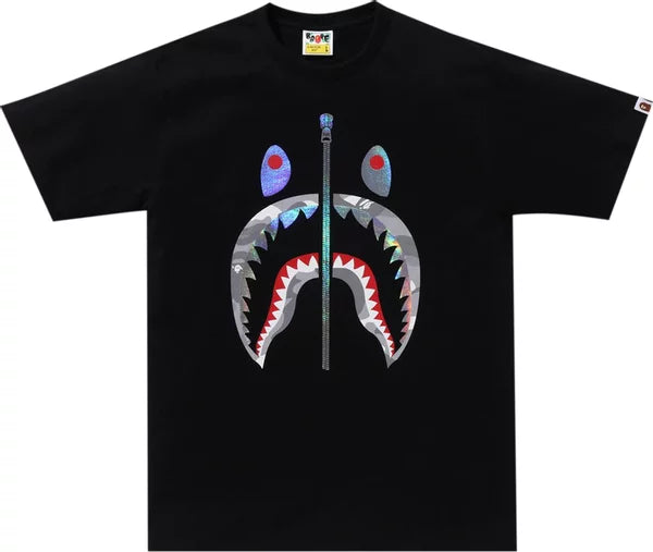 BAPE City Camo Shark Tee 'Black/Grey'