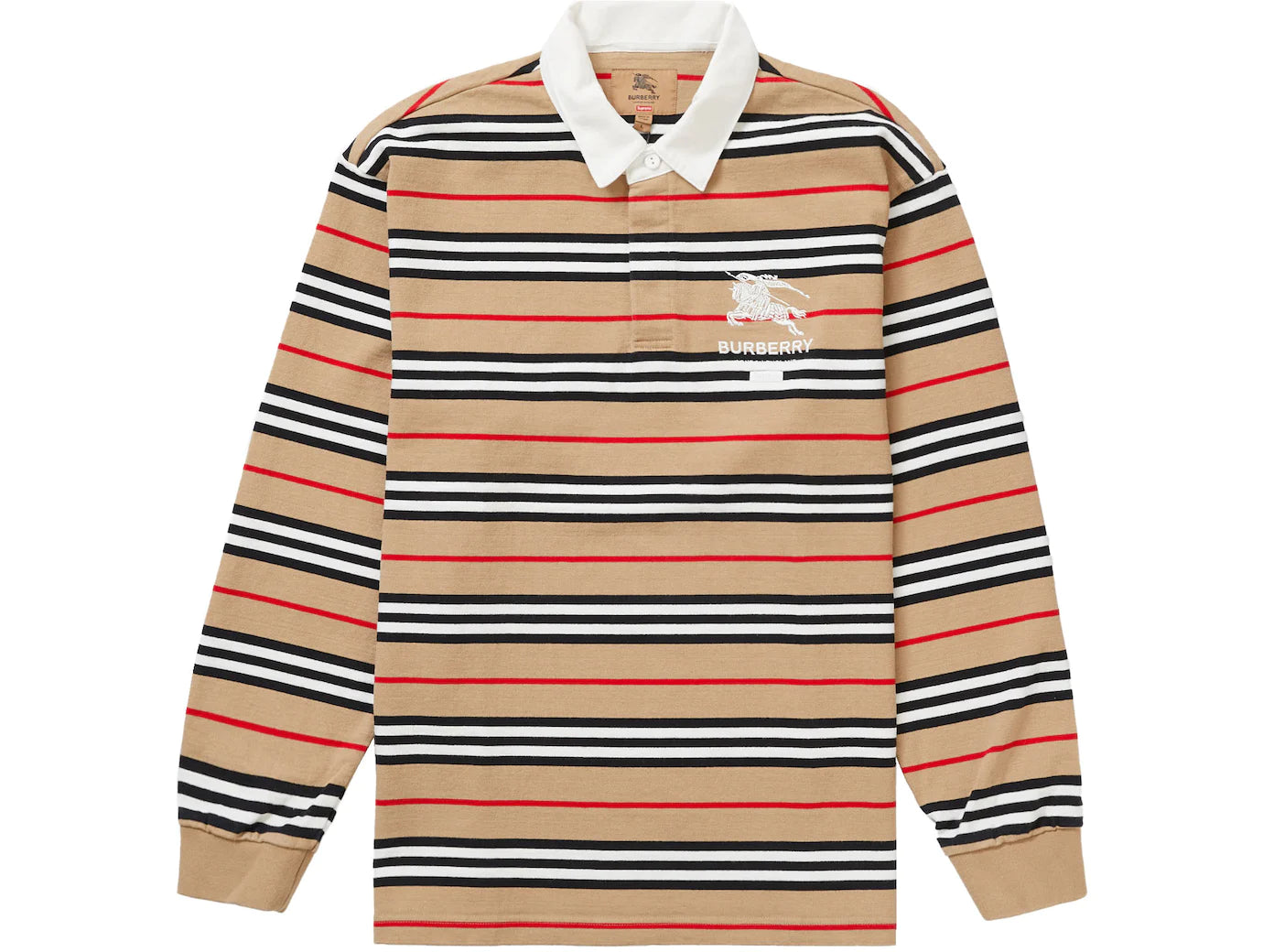 Supreme Burberry Rugby Shirt Beige