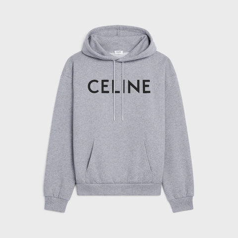 Celine loose hoodie in cotton fleece Grey/Black