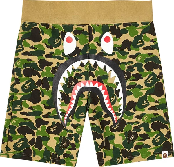 BAPE Big ABC Camo Shark Sweat Shorts Green