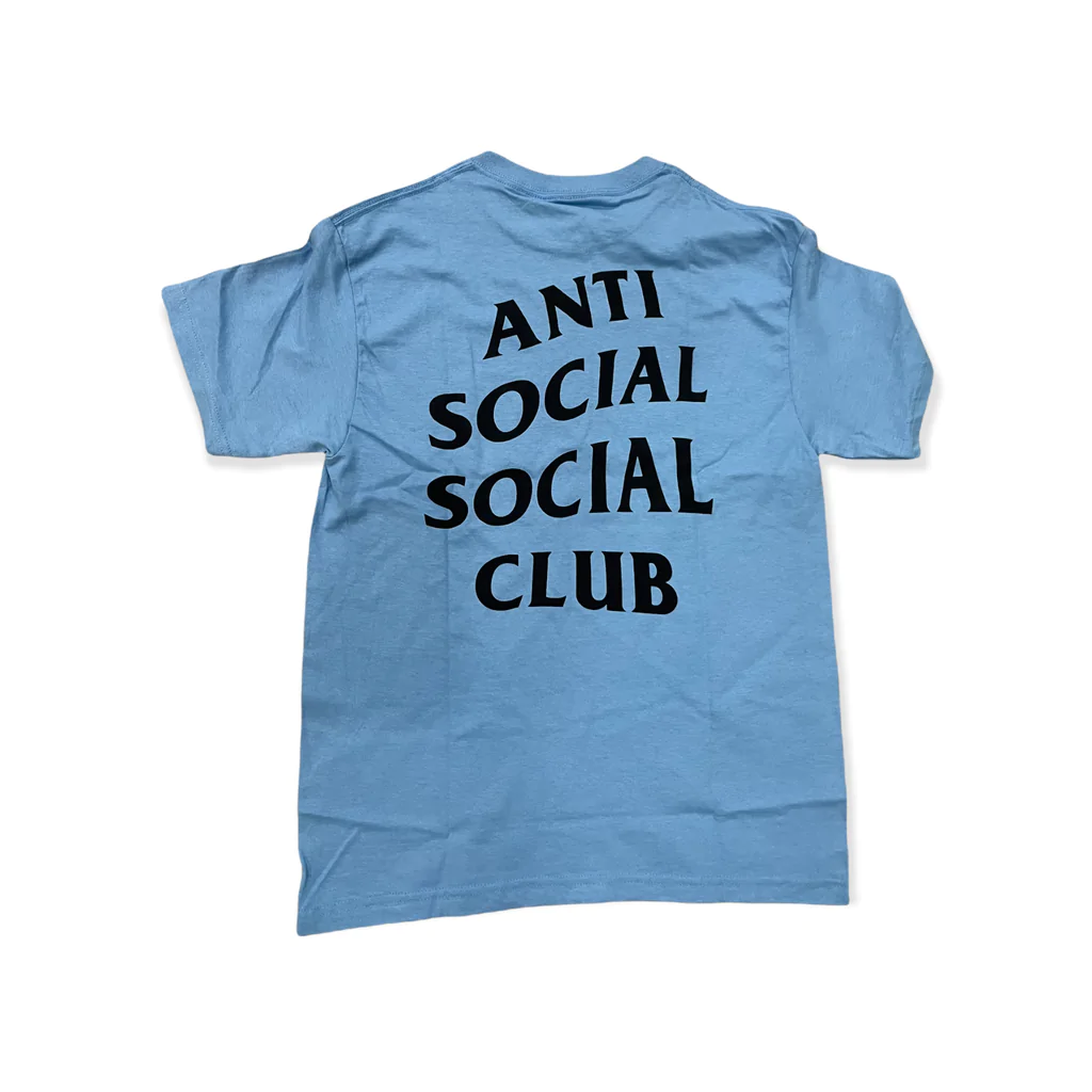 Anti Social Social Club Baby Blue Black Logo Tee