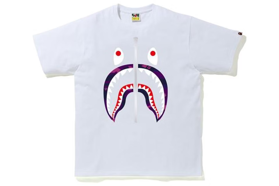BAPE Color Camo Shark T-Shirt (SS20) White/Purple