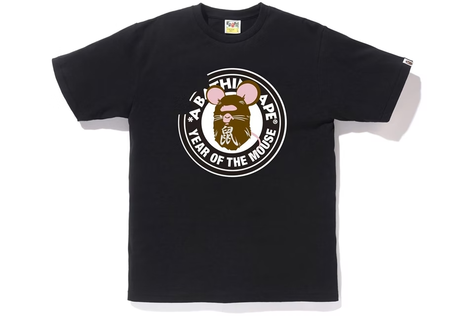 BAPE Year of The Mouse Tee Black