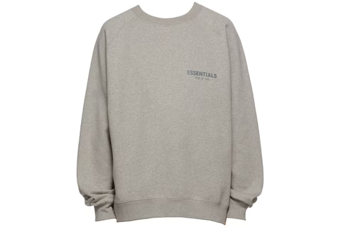 FEAR OF GOD ESSENTIALS PULLOVER CREWNECK DARK HEATHER OATMEAL