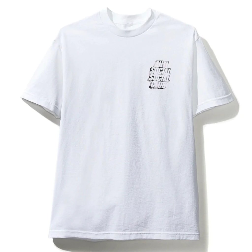 Anti Social Social Club Blocked Plaid Tee White Pink