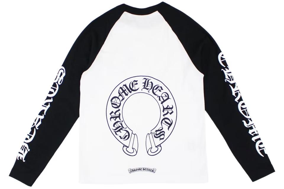 Chrome Hearts Horseshoe Baseball Shirt White/Black