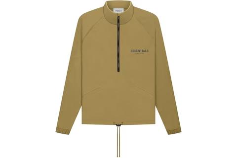 FEAR OF GOD ESSENTIALS HALF ZIP TRACK JACKET AMBER