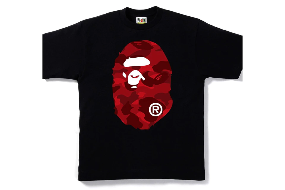 BAPE Color Camo Big Ape Head Tee Black/Red