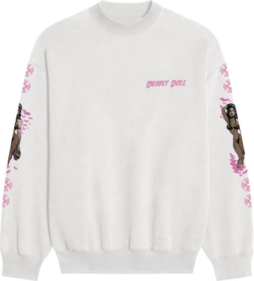 Chrome Hearts x Deadly Doll White 'Pin-Up' Sweatshirt