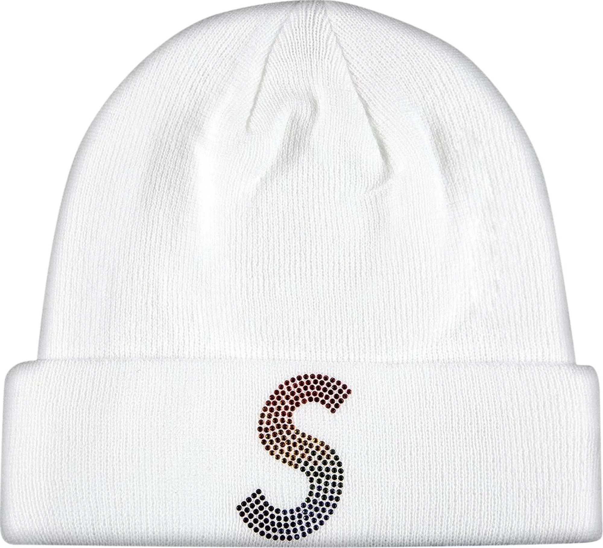 Supreme New Era Swarovski S Logo Beanie White
