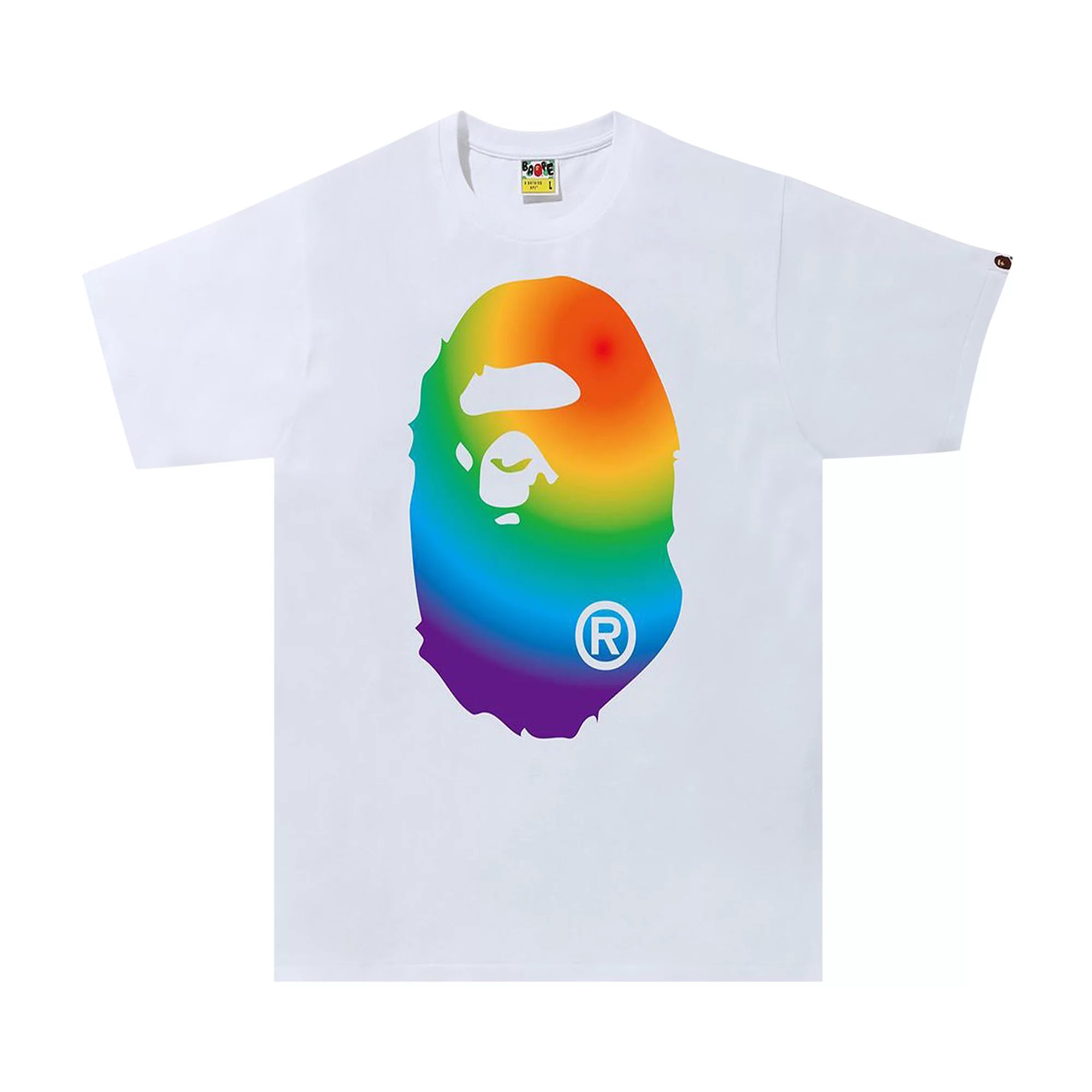 BAPE Rainbow Big Ape Head Tee White