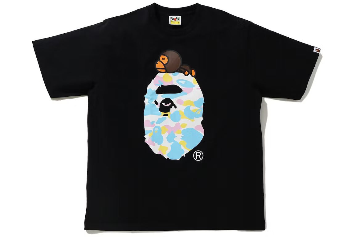 BAPE New Multi Camo Milo On Ape Relaxed Tee Black