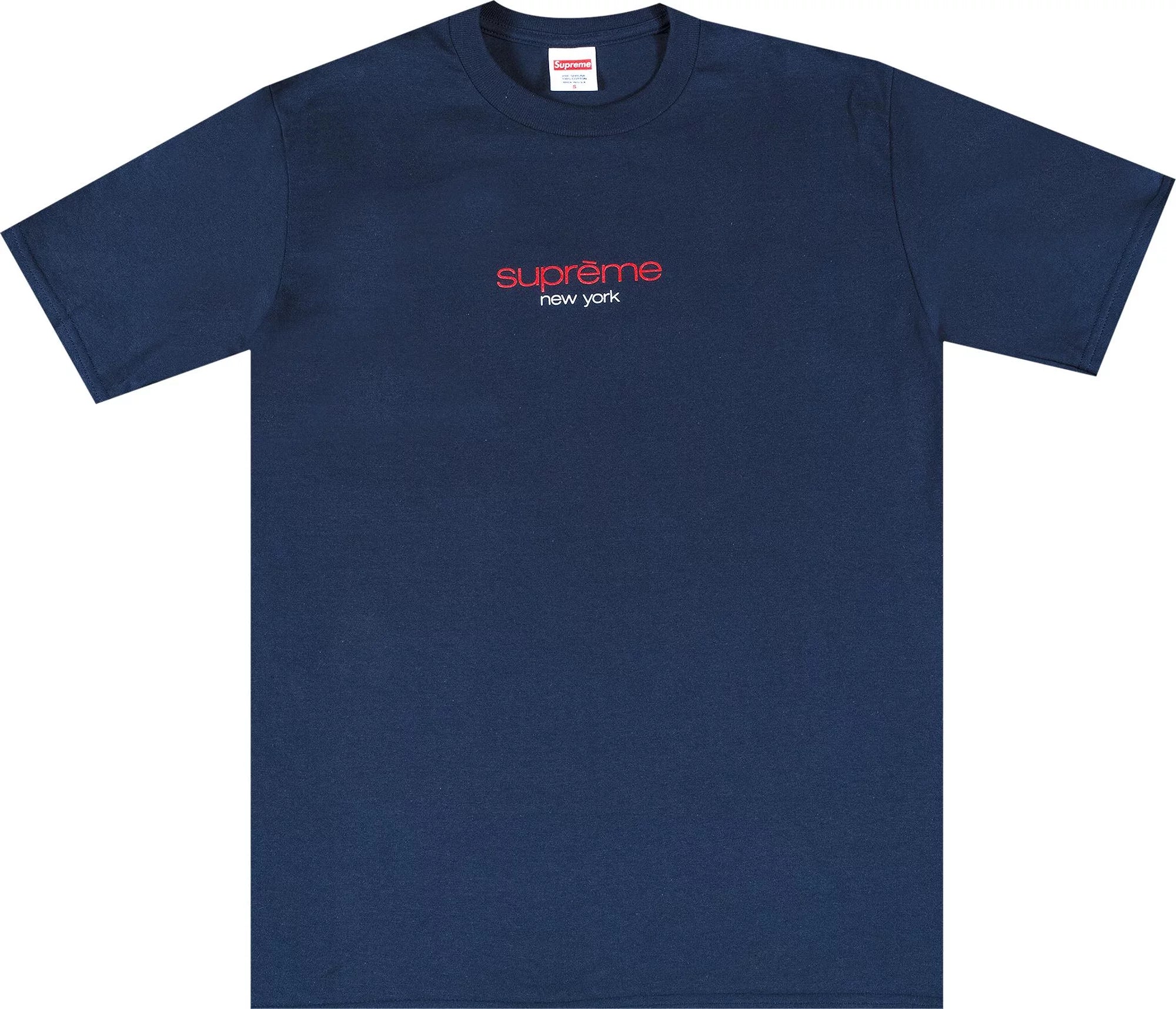 Supreme Classic Logo Tee Navy