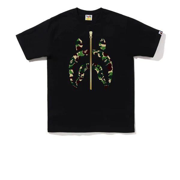 BAPE ABC CAMO SHARK TEE BLACK GREEN