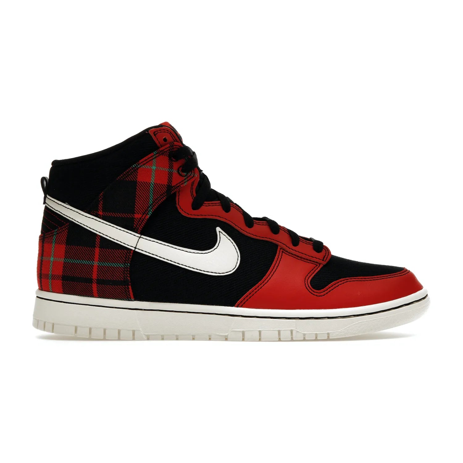 Nike Dunk High SE Tartan Plaid Black University Red