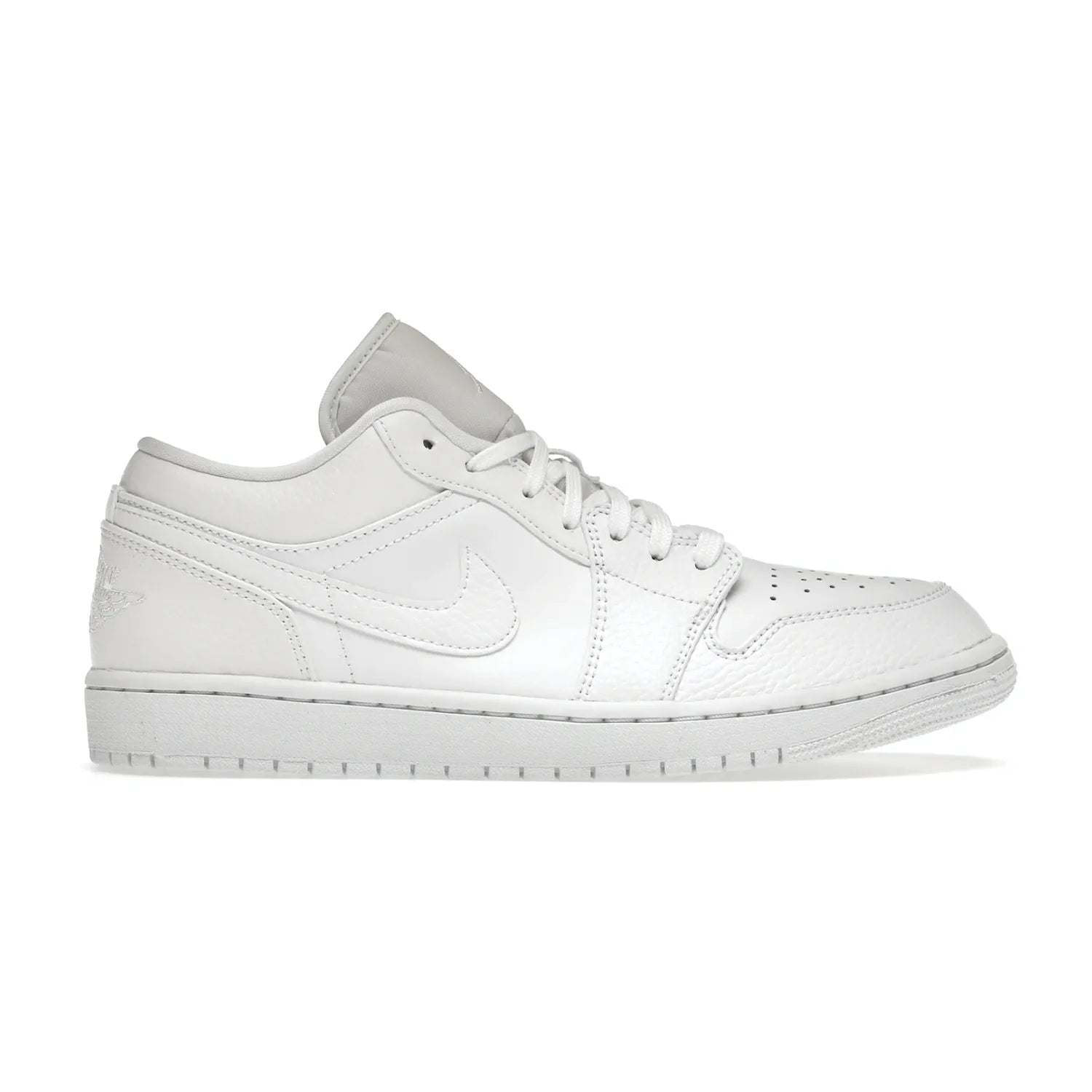 Jordan 1 Low Triple White Tumbled Leather