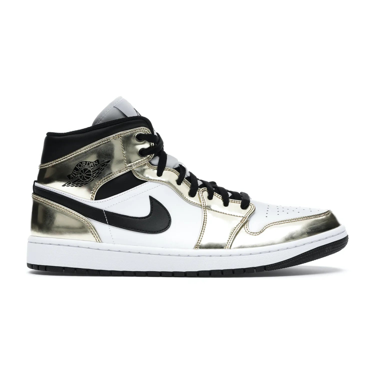 Jordan 1 Mid Metallic Gold Black White