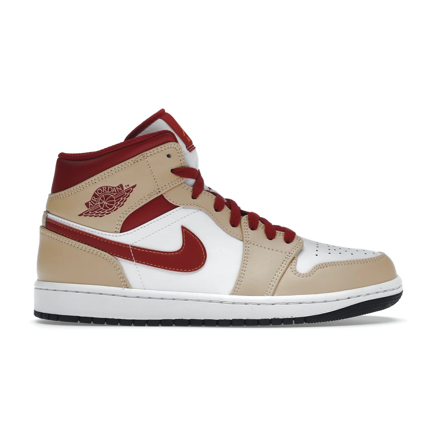 Jordan 1 Mid Light Curry Cardinal