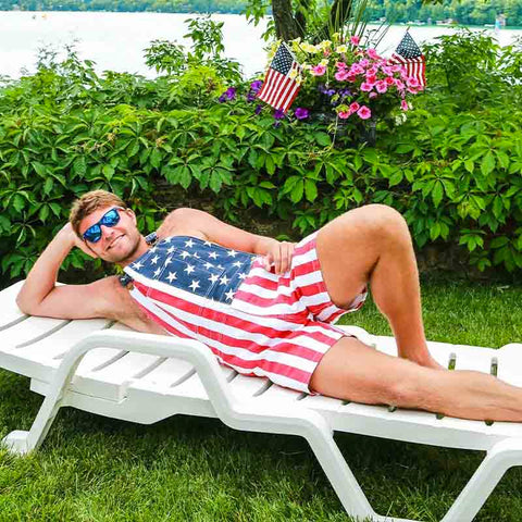 The Stretch Chubberal ,American flag overalls shorts, make American great again