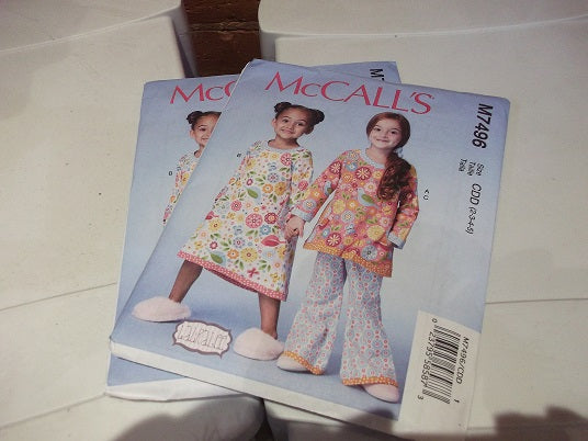 Mccalls 7496 - Childrens Top, Dress and Trousers Sewing Pattern - Size 6-8 0