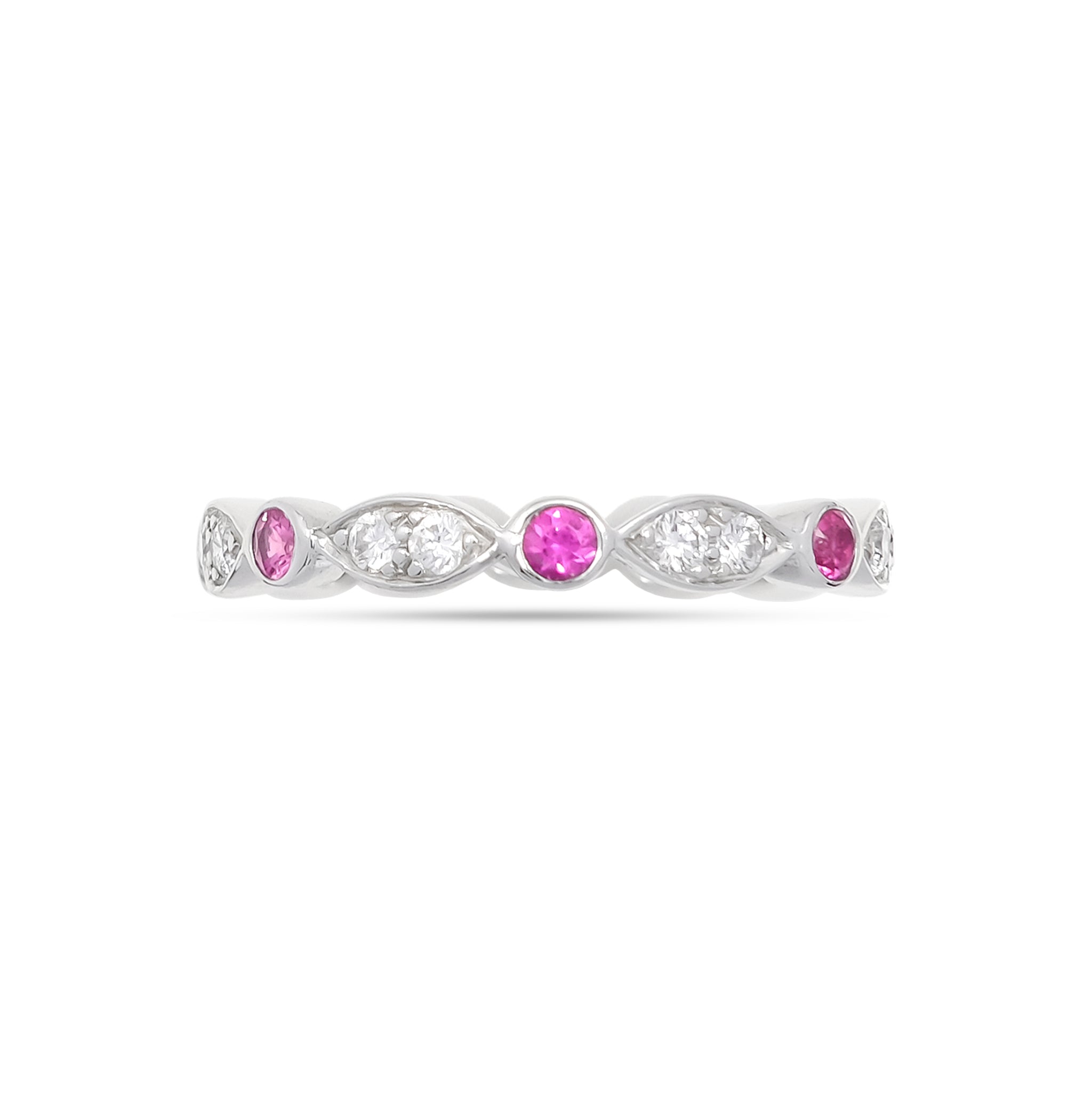 Tiffany & Co.® Platinum Diamond and Ruby Jazz Ring - Kings Hill Jewellery