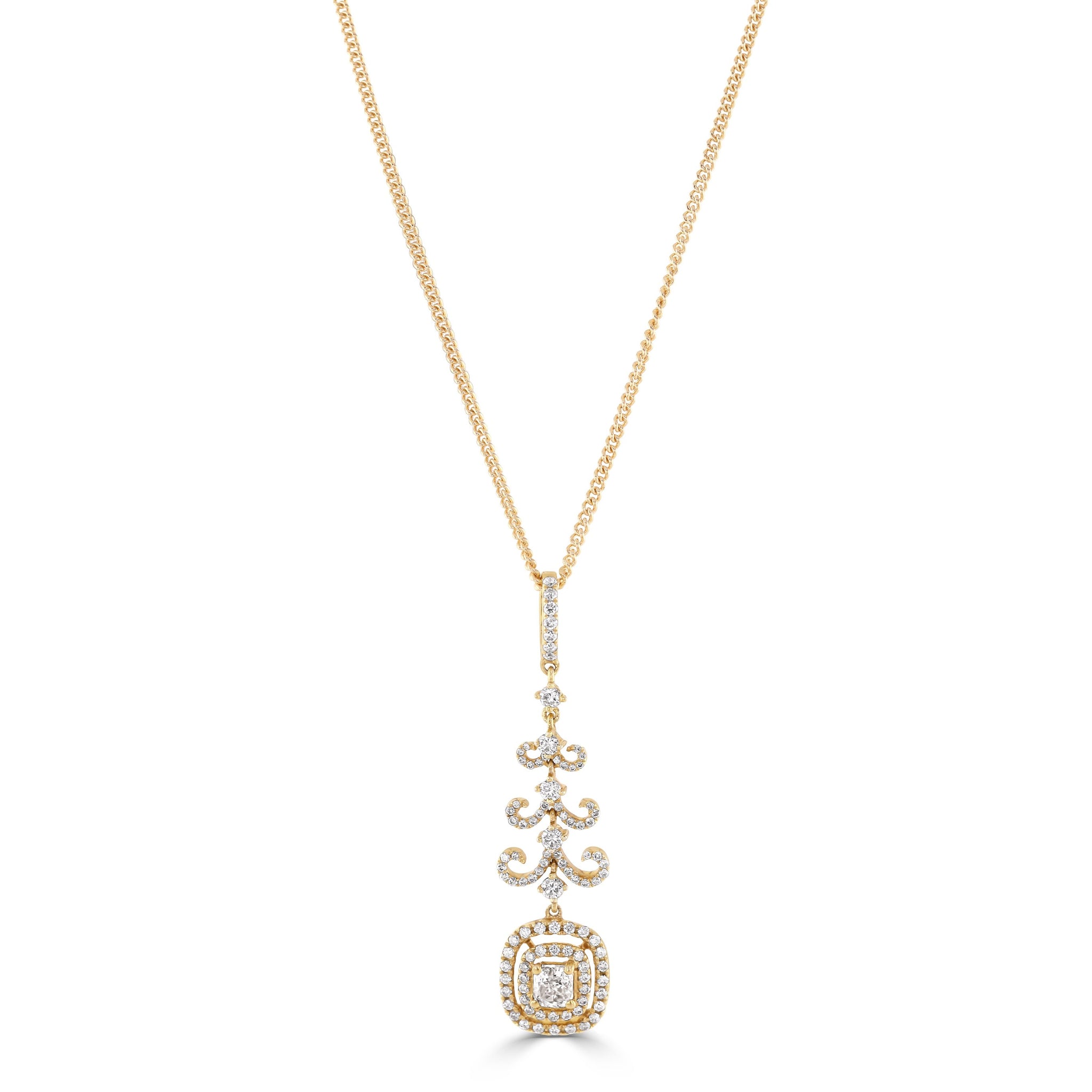 Vintage 18ct Rose Gold Diamond Cluster Pendant - Kings Hill Jewellery ...