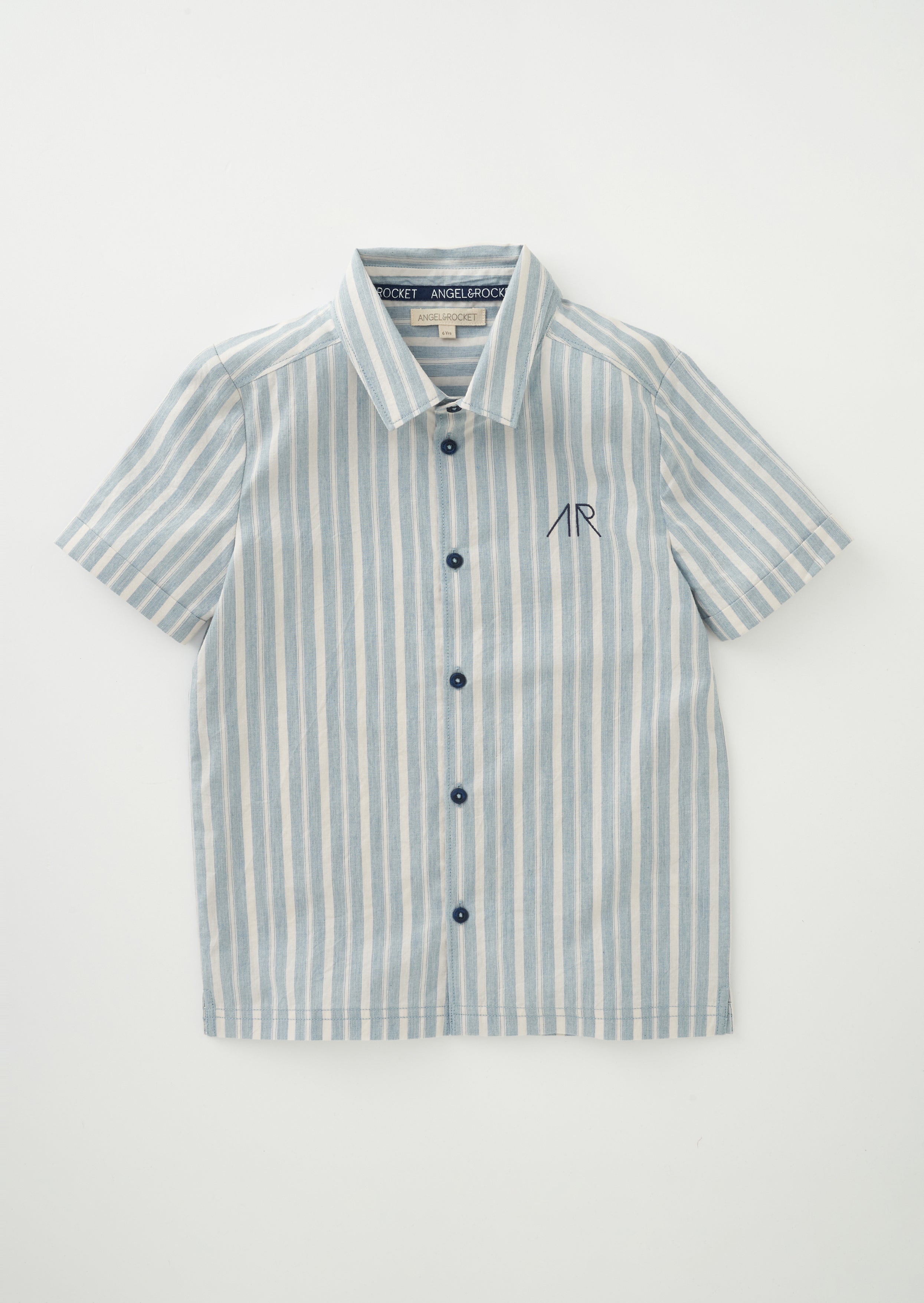 Boys Classic Blue Striped Half Sleeve Smart Shirt