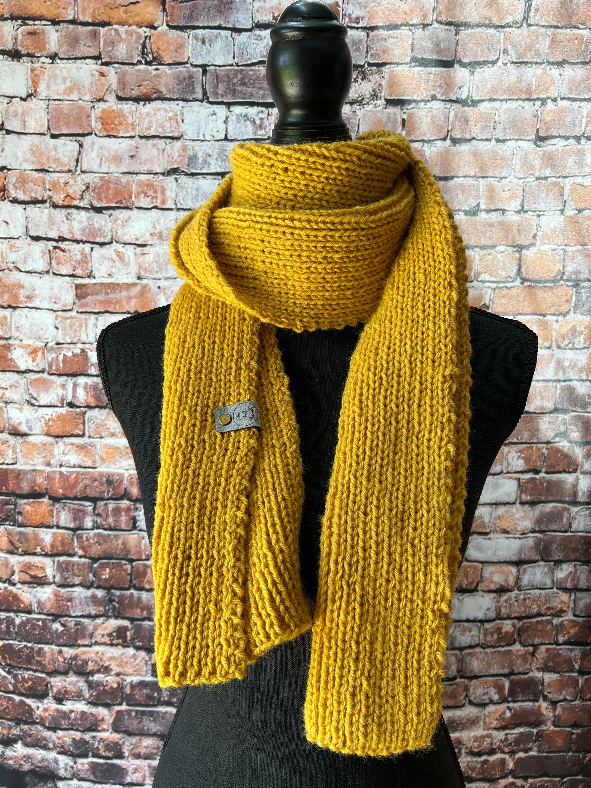 Knit Scarf. The Lizzie Scarf. Multicolor Knit Ribbed Scarf. Open