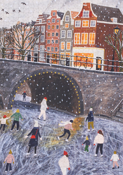 Ice Skating on the Canal Puzzle by Rachel Victoria Hillis