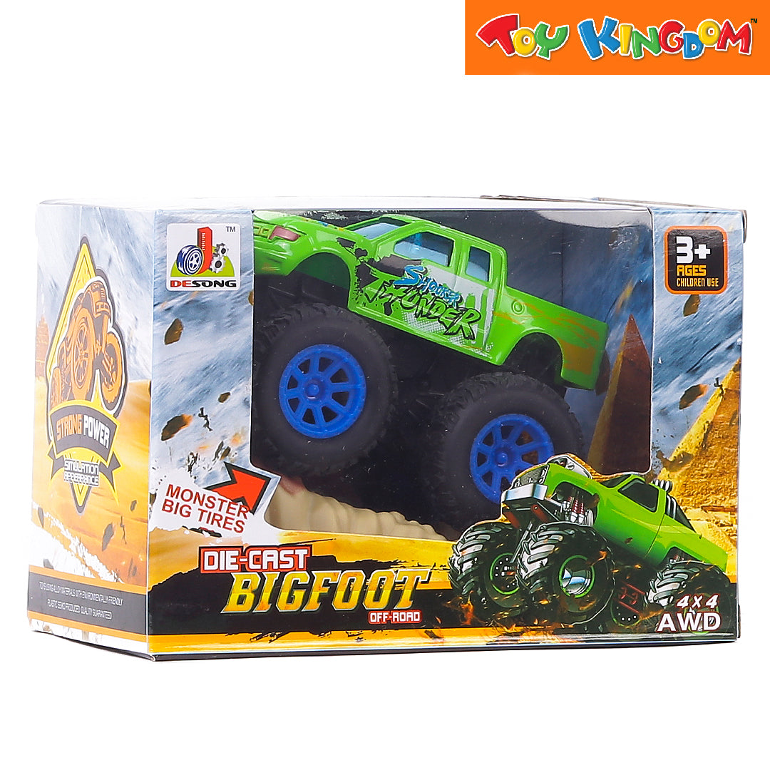 Die-cast Bigfoot Off-Road Monster Big Tires (Green) Toy for Boys