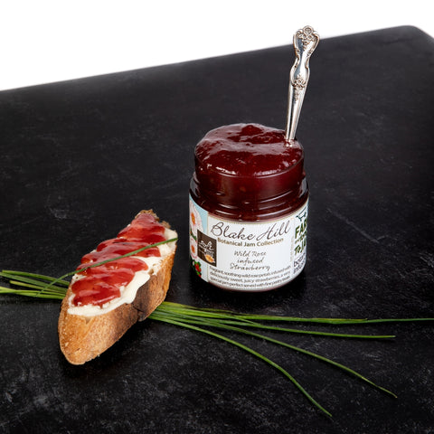 strawberry with wild rose jam