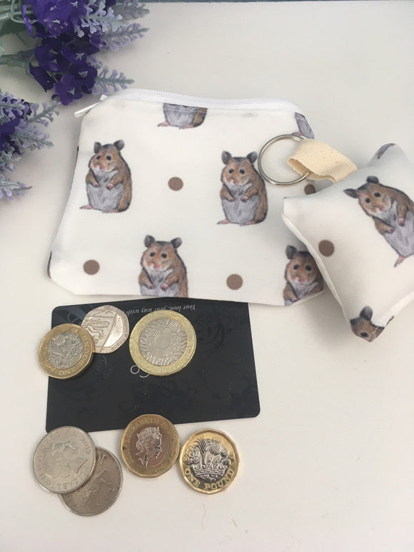 Hamster purse and keyring set, gift set
