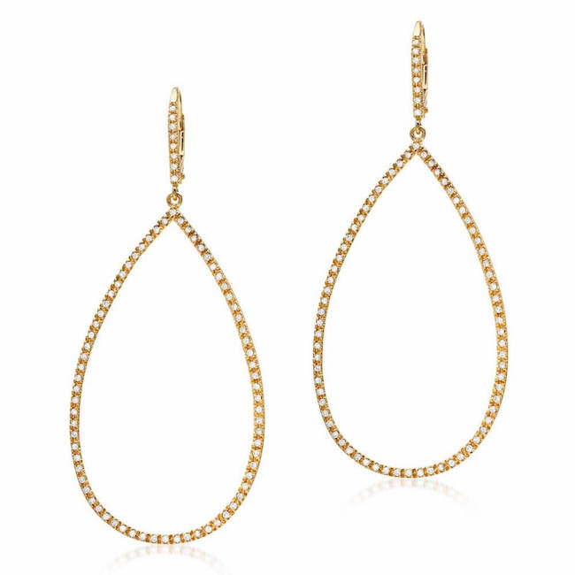 Diamond Silhouettes Open Teardrop Earrings – Liven Company