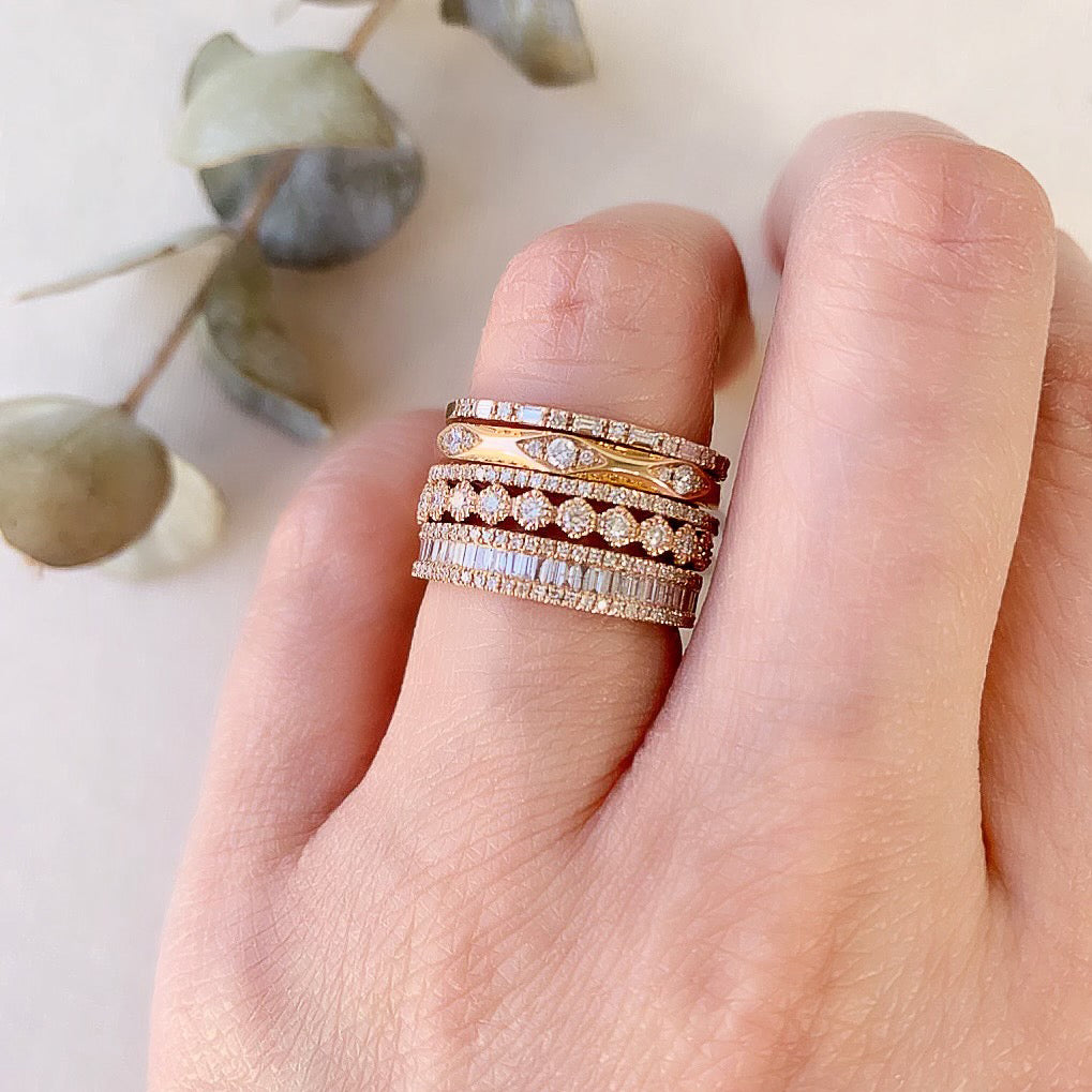 Petite Baguette and Round Diamond Halfway Ring | Discover Liven – Liven ...