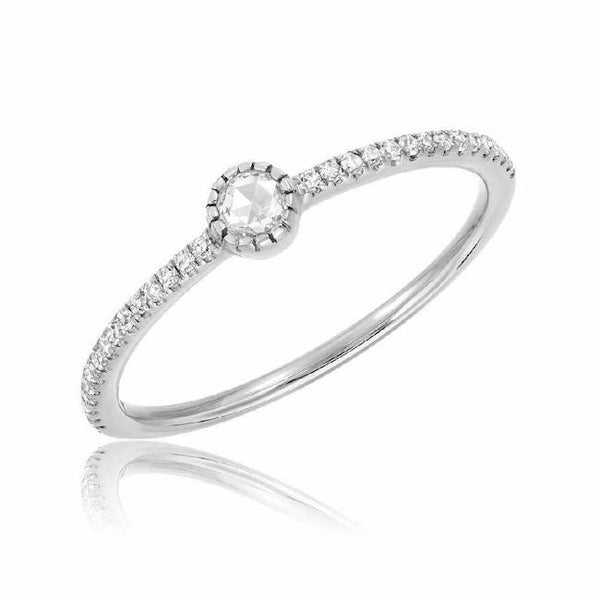 Heirloom Single Rose Cut Diamond Band | Solitaire Halfway Ring | Liven ...