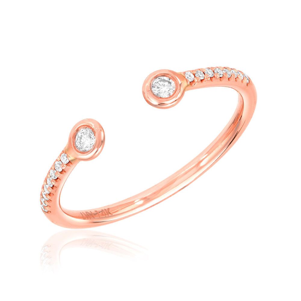 Double Bezel Diamond Open Halfway Band | Open Ring | Liven Fine Jewels ...