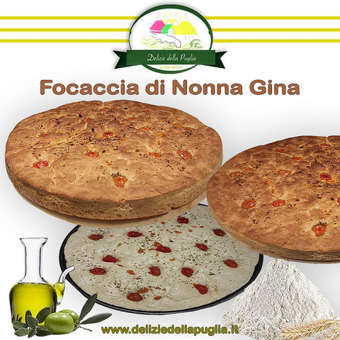 La Focaccia Biscegliese la ricetta di Nonna Gina con pomodorini è una Focaccia tipica della Puglia una Delizia della Puglia