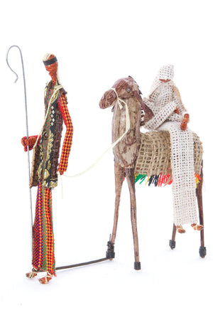 Leaving for Egypt Banana Fiber Nativity Sculpture with Box - World's Window & The Cob Mercantile