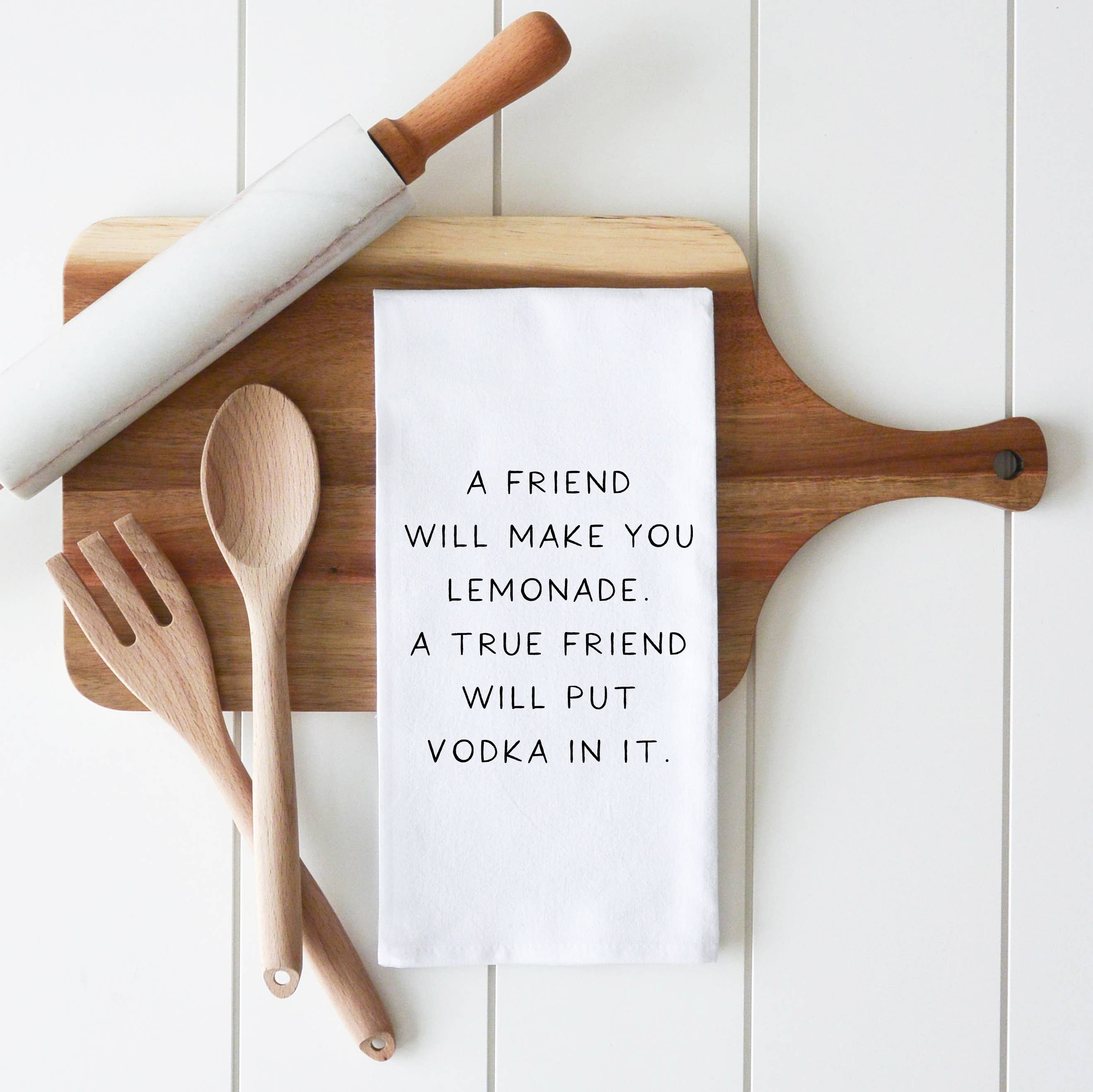 True Friend Tea Towel: White • 100% Cotton