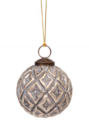 Antiqued Glass Globe Ornament