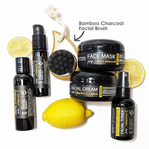 Vitamin C Facial Care set with the Bamboo Charcoal Facial Brush