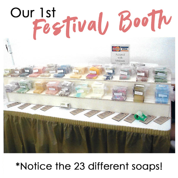 Picture of our soap display at our first festival booth