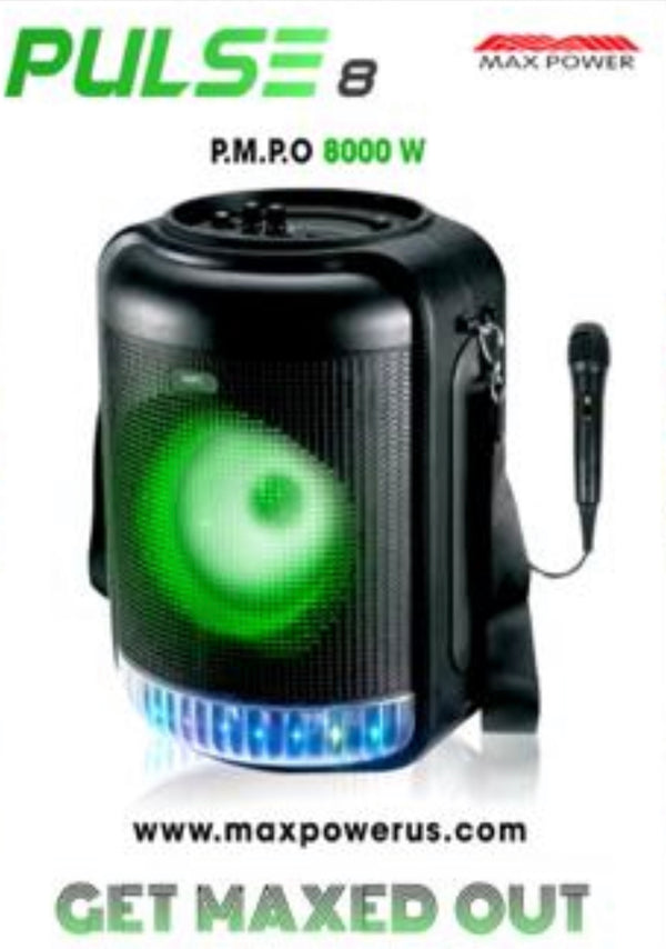 MAX POWER CH-6601 PULSE 6.5 - 6 Woofers portable speaker with mic, remote  & shoulder strap