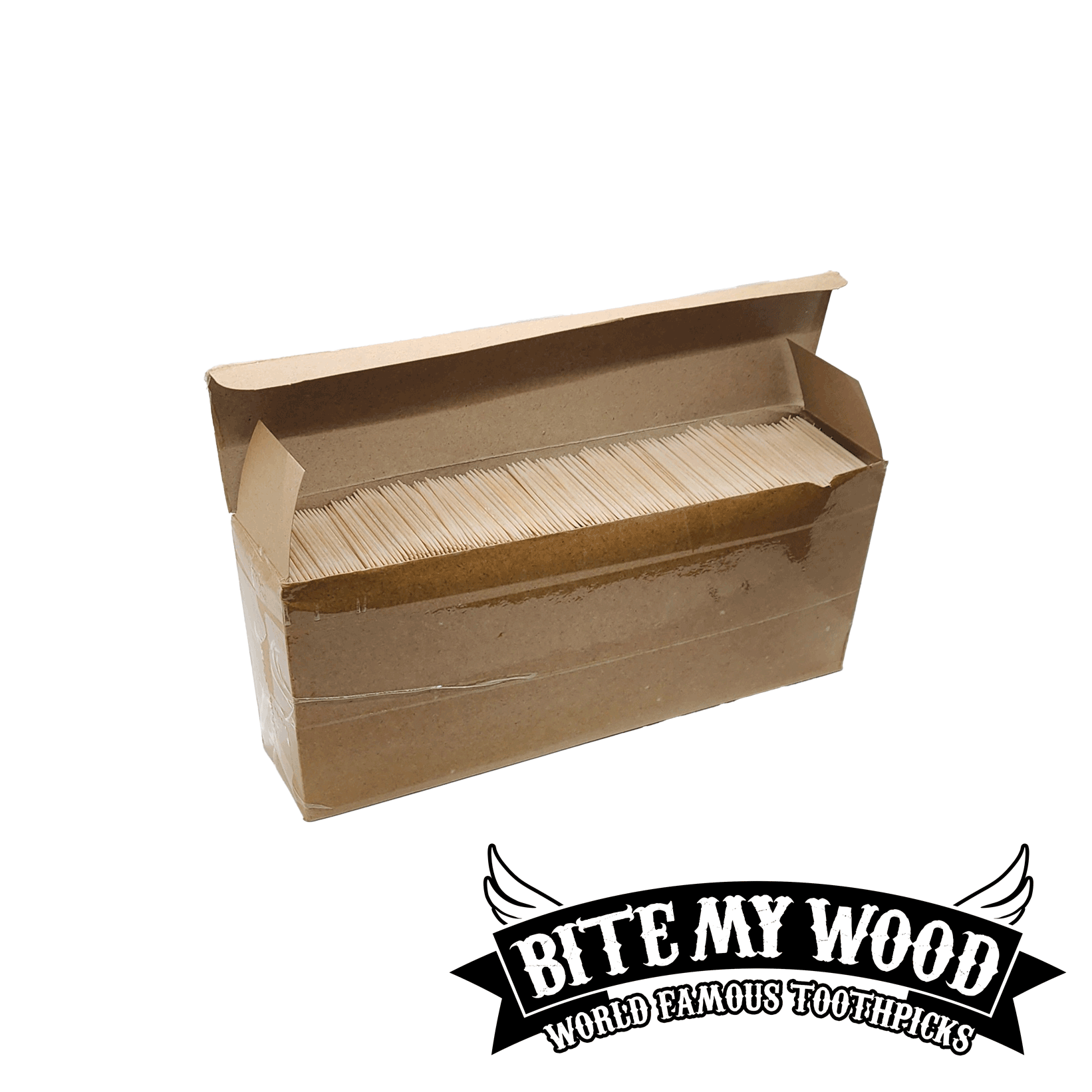 10000 Qty BiteMyWood Birchwood Double Point Toothpicks In Cardboard Sleeve