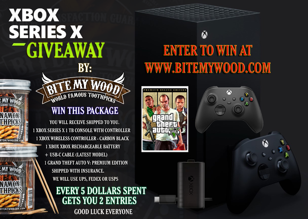 Win an X-Box Series X 1TB Bundle Make this New Year A Great Year From BiteMyWood